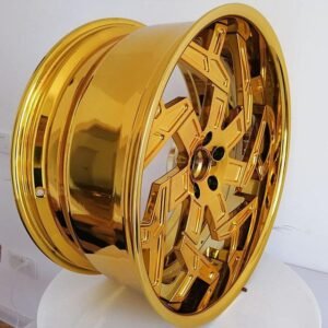 Gold chrome 18 to 24 inch two-piece forged car wheels (TUBELESS WHEEL RIM)